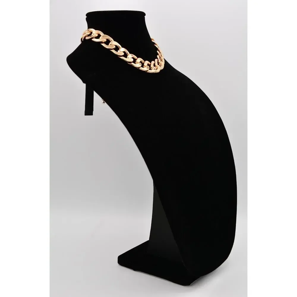 AQUA Chain Necklace Collar Thick Gold Chunky Linked Heavy Weighted NWT $58 BinBL